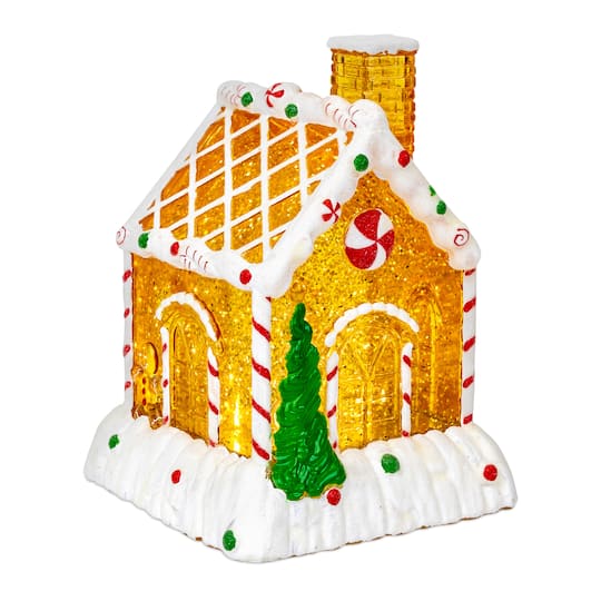 Melrose 7.5" LED Gingerbread House Snow Globe Decoration